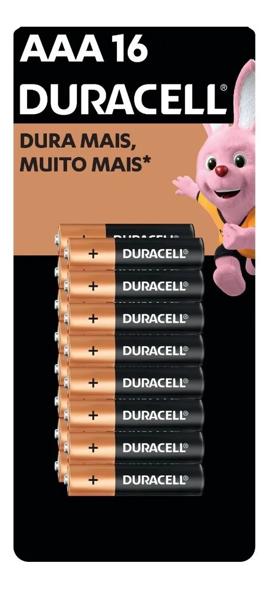 Pilha Alcalina Aaa Palito Duracell Com 16 Unidades