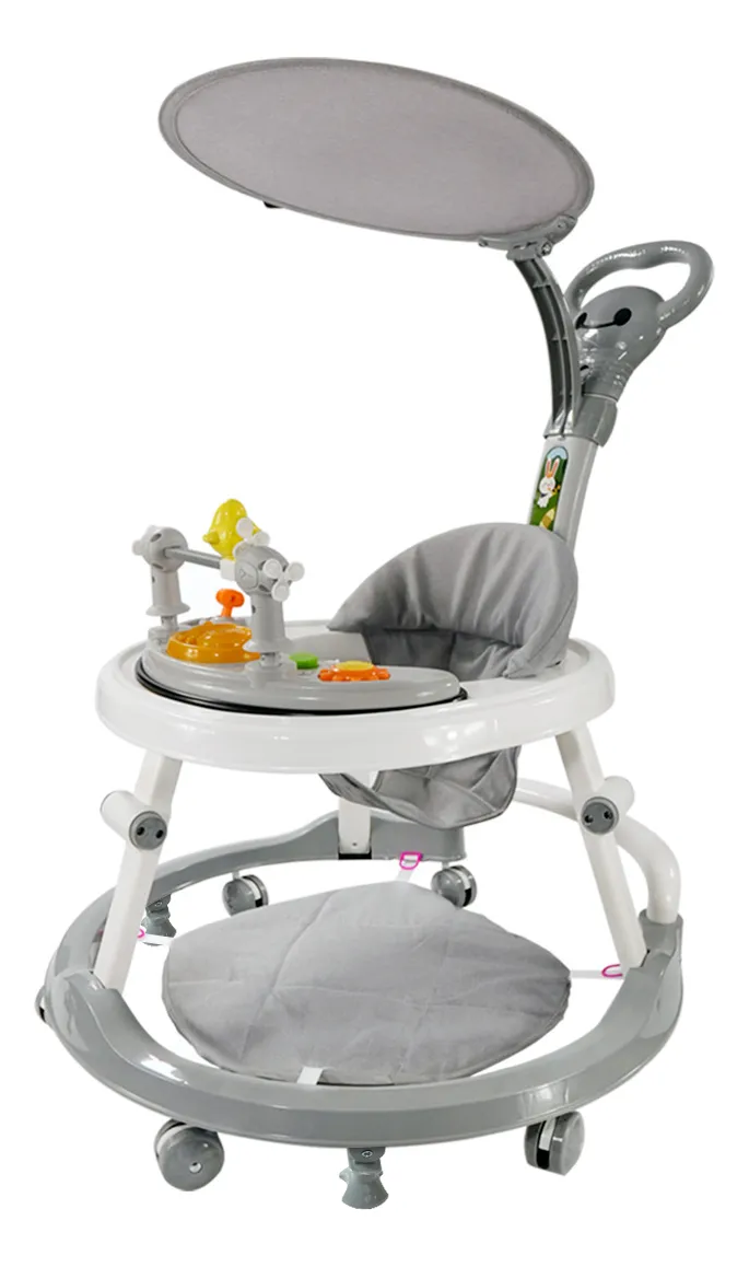 Andador Para Bebês Infantil Musical Premium Cor Cinza Conect Brinq Mc923