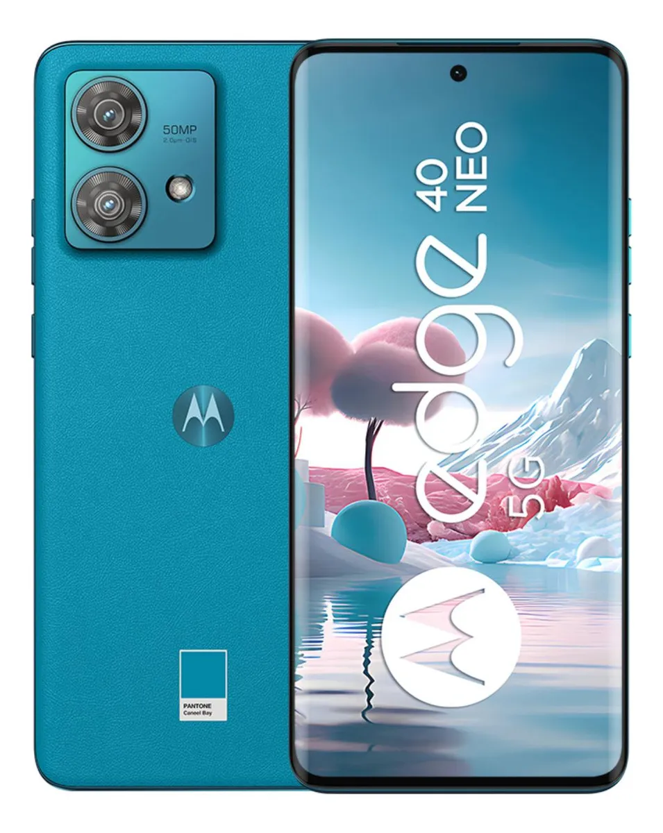 Smartphone Motorola Edge 40 Neo 5g 256gb 8 Ram 50mp Ultra-pixel Ai Camera Ip68 Nfc - Caneel Bay - Vegan