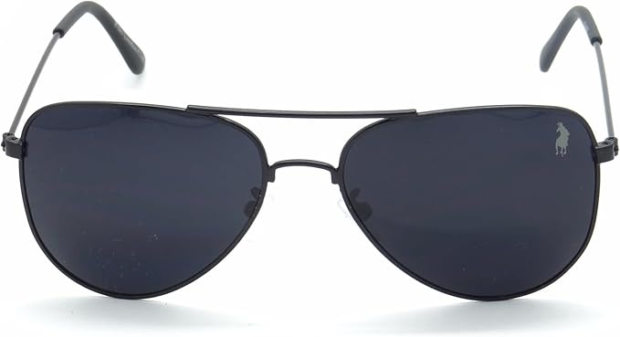 Óculos de Sol Aviador Clássico Unissex Polo London Club, Armação em Metal Stainless Stell