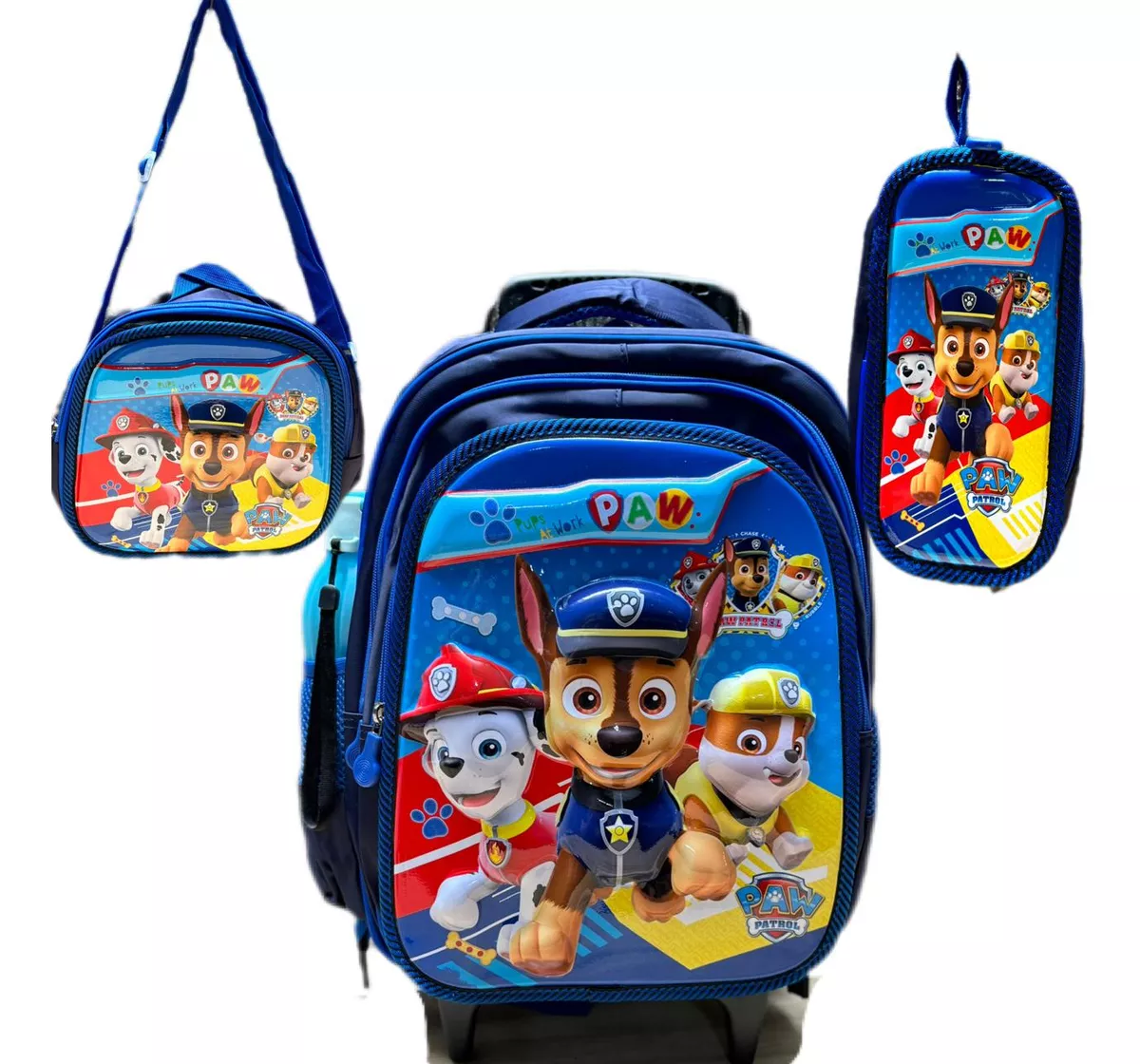 Kit Mochila Infantil Escolar Rodinhas Lancheira Estojo