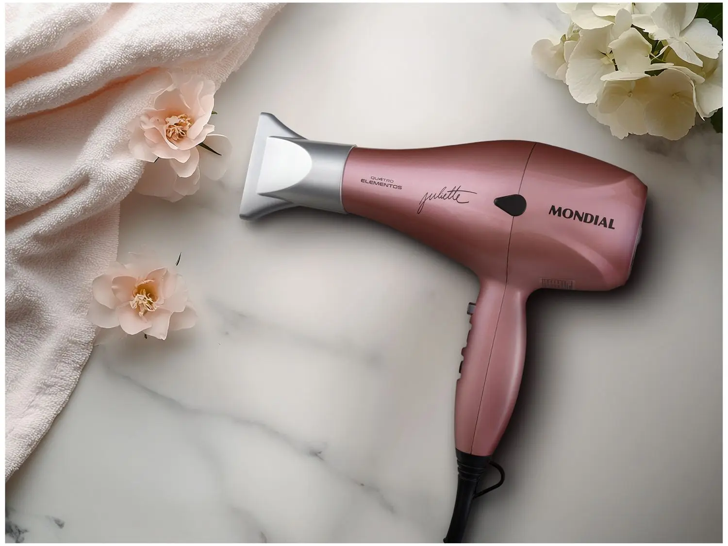 Secador de Cabelo Mondial Juliette Golden Rose - Cerâmica 2000W 2 Velocidades