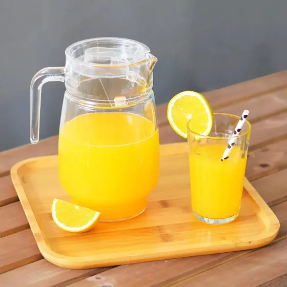 Jarra de Vidro 1,6 L Com Tampa Servir Água Suco - Original