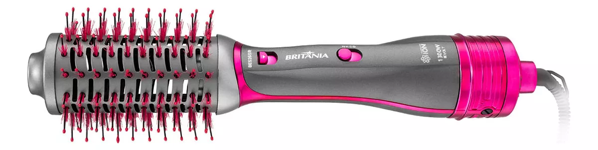 Escova Secadora Britânia Bes26sr 4 Em 1 1300w Bivolt Cor Prata e Rosa 110V/220V