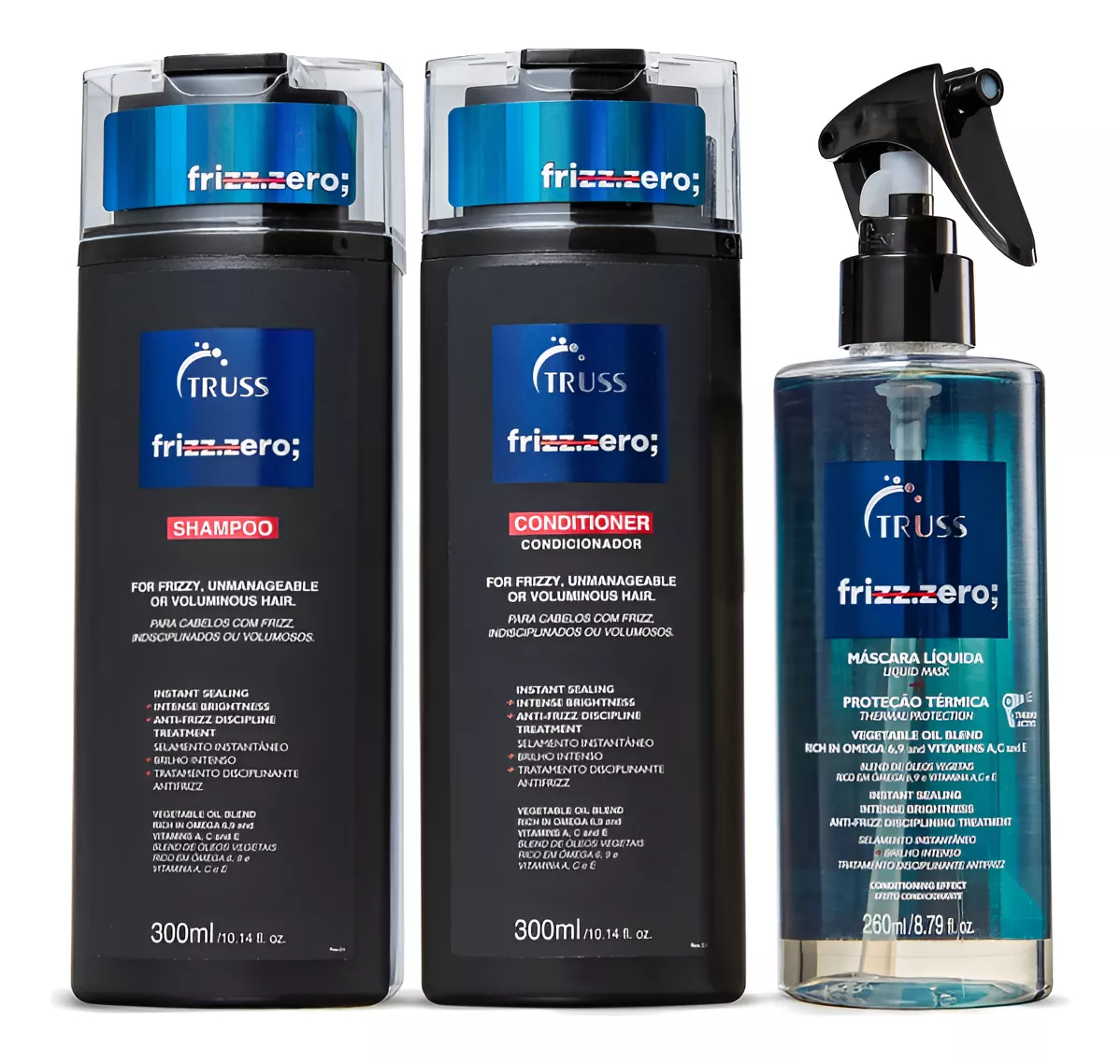 Truss Frizz Zero Kit Completo Shampoo Condicionador Spray