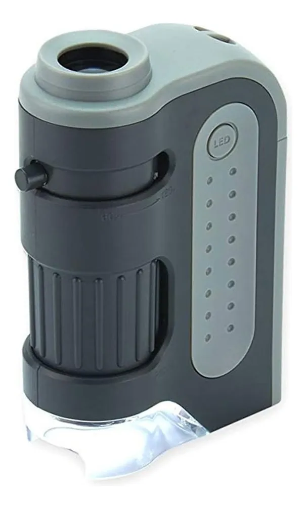 Microscópio De Bolso Microbriteplus C/led, 60x-120x Cor Cinza