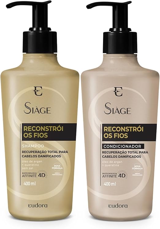 Eudora kit Siàge Reconstrói os Fios: Shampoo 400ml + Condicionador 400ml