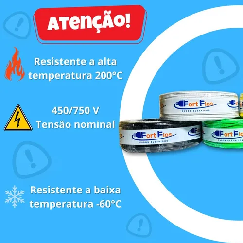 Fio Elétrico Cabo Flexível 2,5mm Rolo 100m Metros Antichamas
